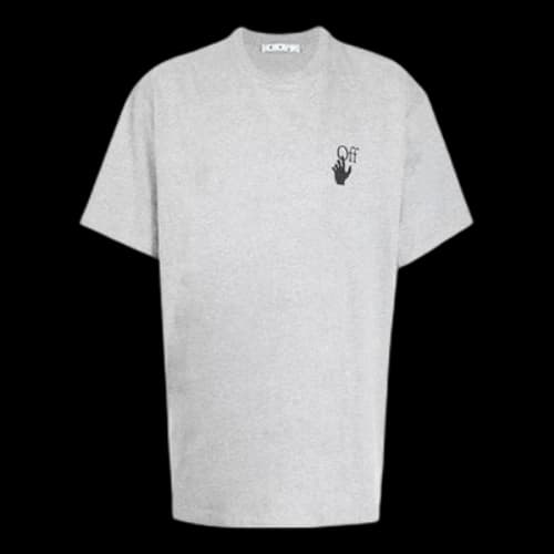 Off-White FW21 Logo Printing Round Neck Pullover Short Sleeve Loose Fit Gray T-Shirt