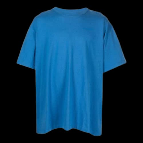 Off-White Solid Color Back Large Logo Pullover Round Neck Short Sleeve Blue T-Shirt