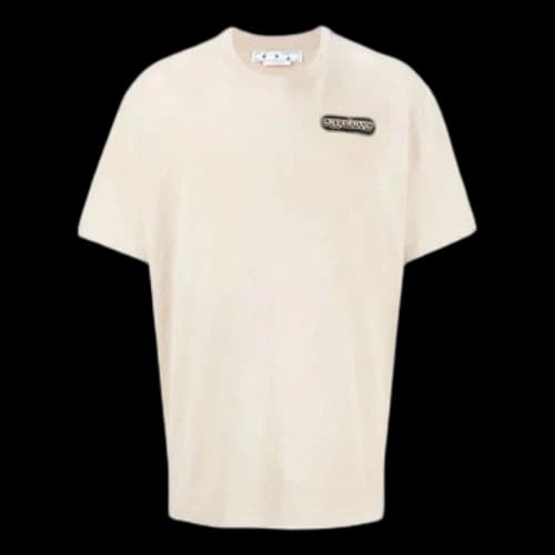 Off-White SS22 Logo Printing Short Sleeve Light Brown T-Shirt