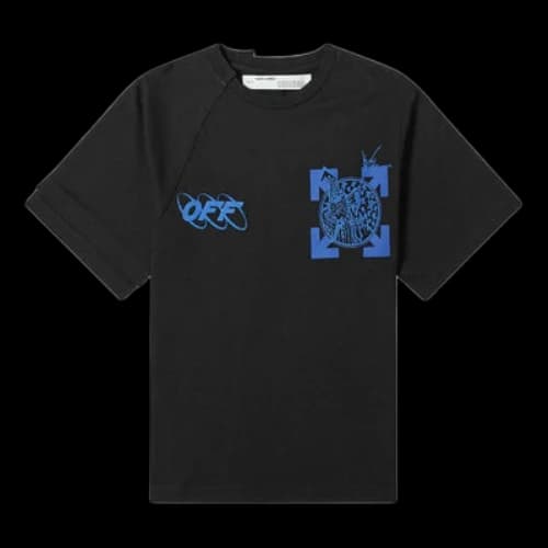 Off-White Cotton Classic Arrow Logo Printing Round Neck Short Sleeve Black