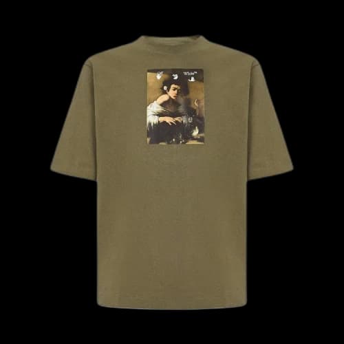 Off-White Caravaggio Boy Short-Sleeve Skate Tee 'Green/Multicolor'