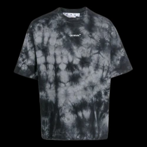 Off-White FW22 Tie Dye Logo Printing Round Neck Short Sleeve Loose Fit Gray T-Shirt
