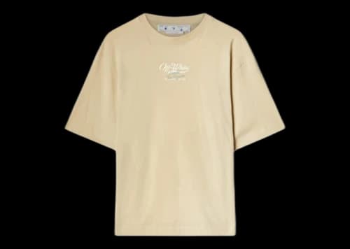 OFF-WHITE Script Logo Opp Over Skate S/S Tee Beige