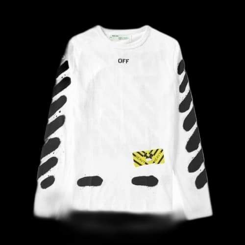 Off-White Diagonal Spray Paint Long-Sleeve Tee 'White'