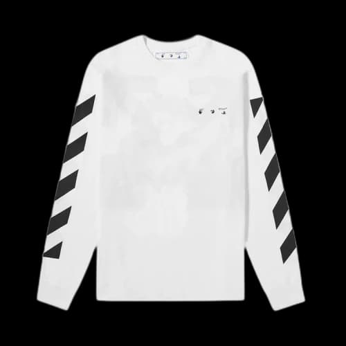 Off-White Long-Sleeve Diagonal Pencil Arch Tee 'White/Black'