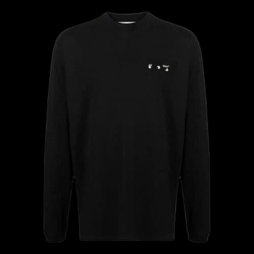 Off-White FW22 Pattern Logo Printing Long Sleeves Version Black