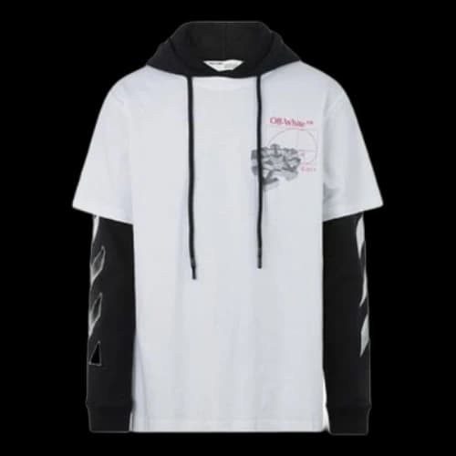 Off-White Cotton Classic Minimalistic Design Black White Colorblock