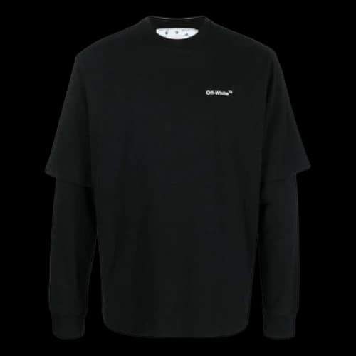 Off-White FW22 Painting Printing Casual Long Sleeves Loose Fit Black T-Shirt