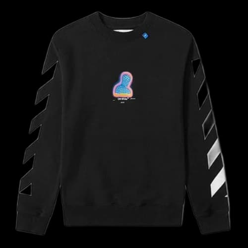 Off-White Mens Thermo Striped Logo Slim-fit Sweatshirt
