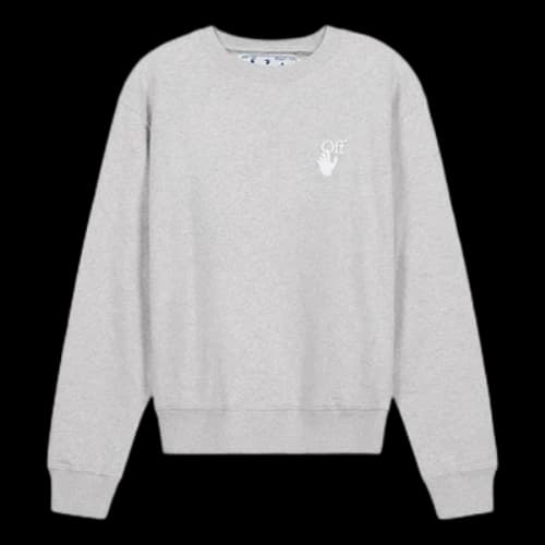 Off-White Cut Here Logo Printing Pullover light grey