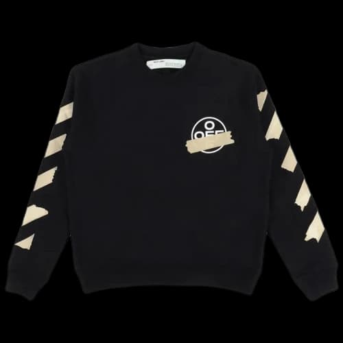 Off-White Tape Arrows Slim Crewneck 'Black/Beige'