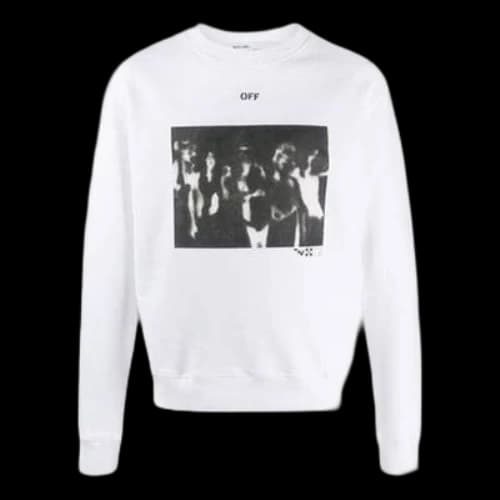 Off-White SS20 Spray Paint Effect Mens Logo Long Sleeve Round Neck Sweatshirt