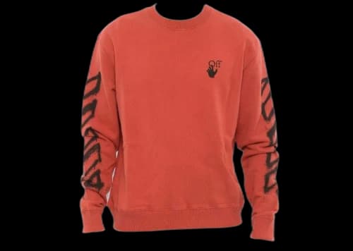 OFF-WHITE Spray Marker Slim Crewneck Red