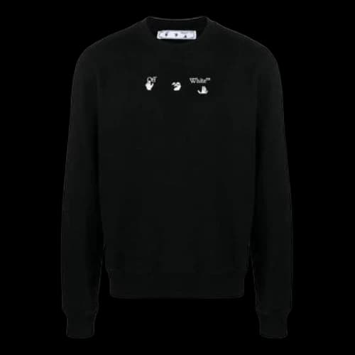 Off-White FW21 Logo Round Neck Long Sleeves Loose Fit Black