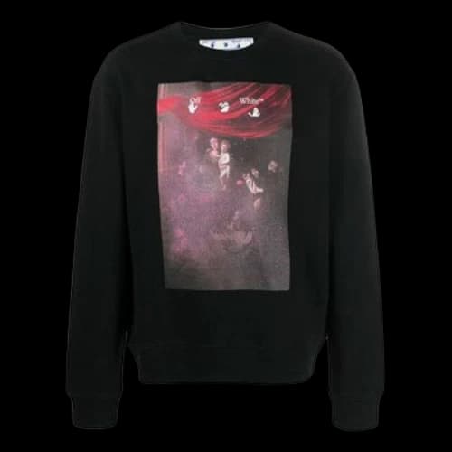 Off-White SS21 Arrows Pattern Printing Round Neck Long Sleeves Version Black