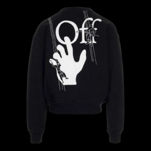 Off-White FW20 Hand Painted Graffiti Printing Pullover Men Black