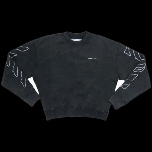 Off-White Abstract Arrows Over Crewneck 'Black / White'
