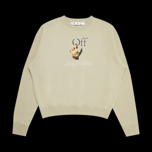 Off-White Carav Hand Over Crewneck 'Abbey Stone'