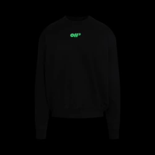 Off-White Rave Flyer Skate Crewneck 'Black/Fluorescent Green'