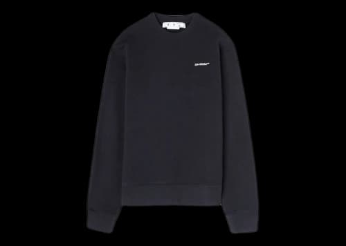 OFF-WHITE Wave Outl Diag Slim Crewneck Black/White