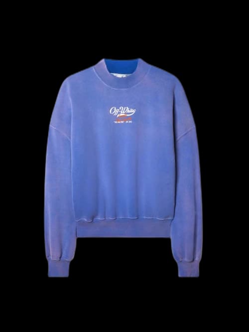 OFF-WHITE Wave Off Boxy Crewneck Purple/White