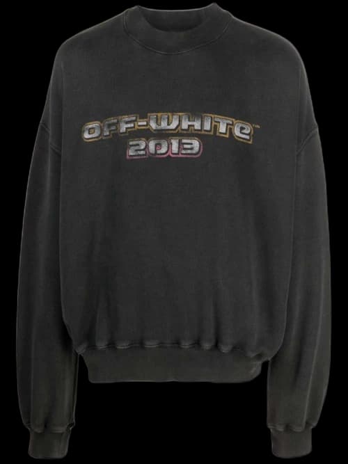 OFF-WHITE Digit Bacchus Cotton Sweatshirt Charcoal Grey