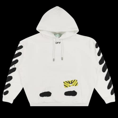 Off-White Diag Spray Hoodie 'White/Black'