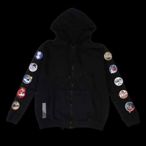 Off-White Patches Zip-Up Sweatshirt 'Black'