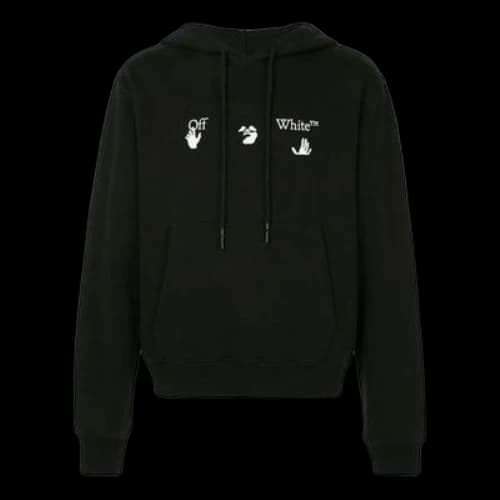 Off-White Logo Printing Hooded Pullover Men Black