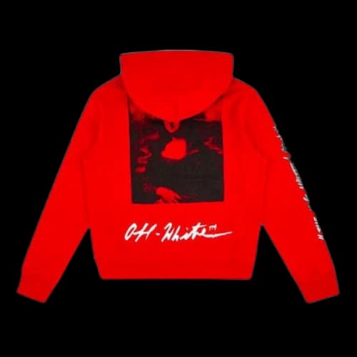 Off-White SS21 x MCA Mona Lisa Crossover Printing Pullover Red