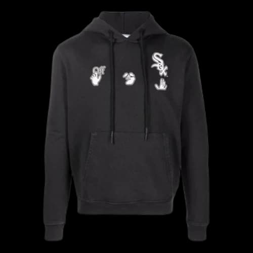 Off-White SS22 Printing Hooded Long Sleeves Version Black