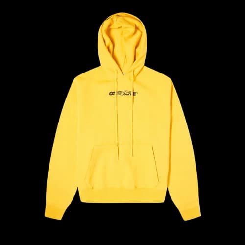 Off-White FW20 Workers Printing Hooded Pullover Men Yellow