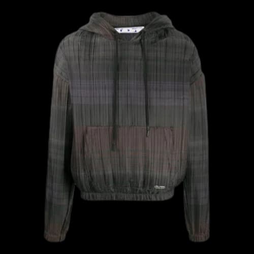 Off-White SS22 Stripe Hooded Long Sleeves Version Black