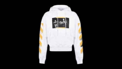 OFF-WHITE Carav Painting Over Hoodie White