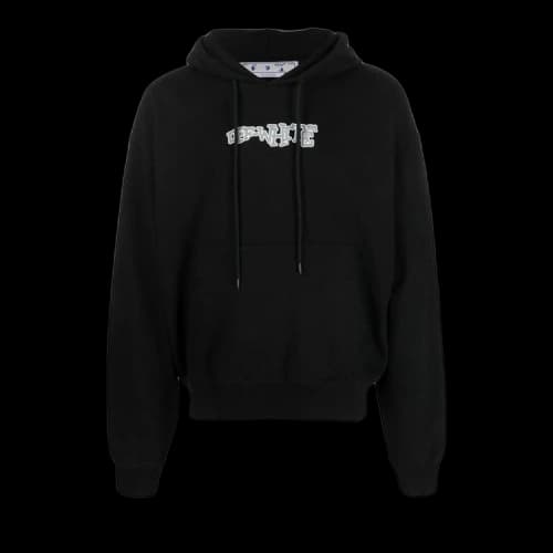 Off-White Carlos Type Over Hoodie 'Black/White'