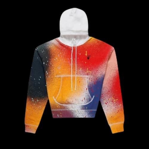 Off-White x Katsu Spray Paint Over Flatlock Hoodie 'Multicolor'