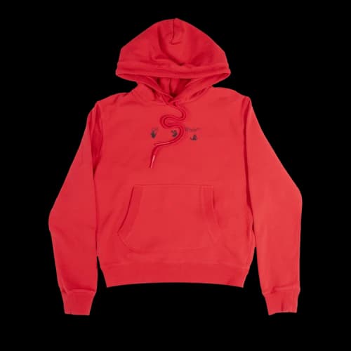 Off-White Marker Slim Flatlock Hoodie 'Samba/Red'