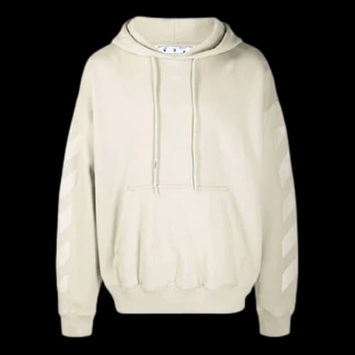 Off-White FW21 Logo Rubber Arrow Pullover Loose Fit Beige