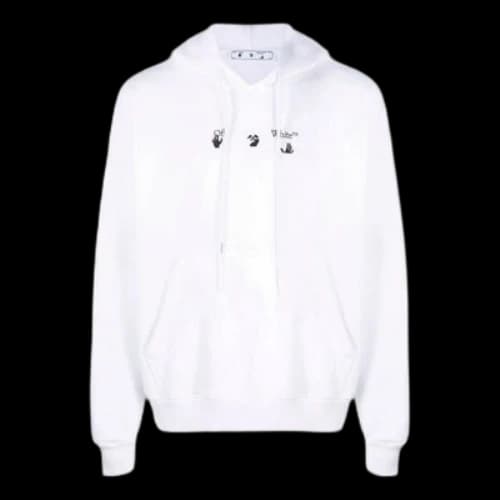 Off-White FW22 Pattern Hooded Long Sleeves Version White