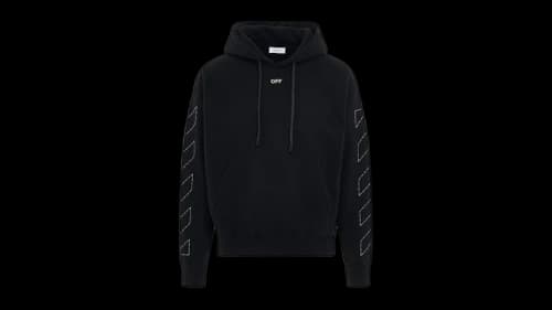 OFF-WHITE Off Stitch Diag Design Skate Fit Hoodie Black