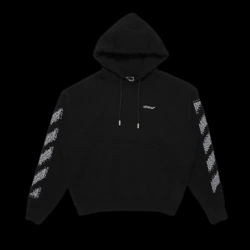 Off-White Pixel Diag Skate Hoodie 'Black/White'