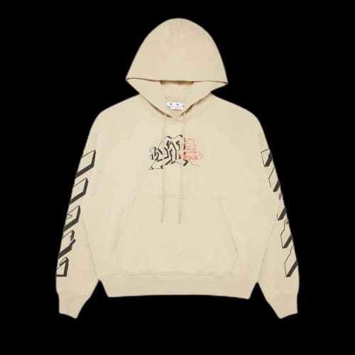 Off-White Graffiti Outline Skate Hoodie 'Dark Sand'