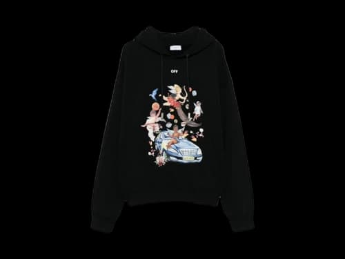 OFF-WHITE Fresco Car Skate Hoodie Black/White
