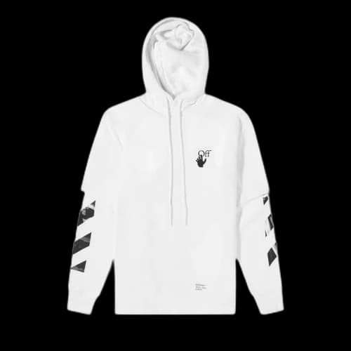 Off-White Carav Arrow Double Sleeve Hoodie 'White/Black'