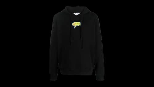 OFF-WHITE Dedrade Thunder Logo Slim Fit Hoodie Black
