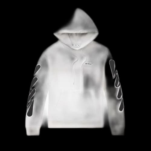 OFF-WHITE Wave Diag Slim Hoodie White/Black