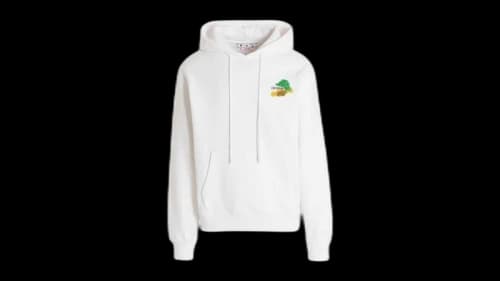 OFF-WHITE Brush Arrow Logo Hoodie White