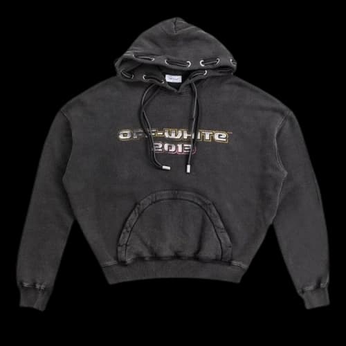 OFF-WHITE Digit Bacchus Cotton Hoodie Black