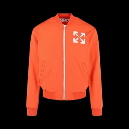Off-White Arrows Print Bomber Track Jacket 'Orange/White'