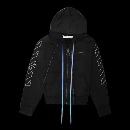 Off-White Abstract Arrows Double Zip Hoodie 'Black'